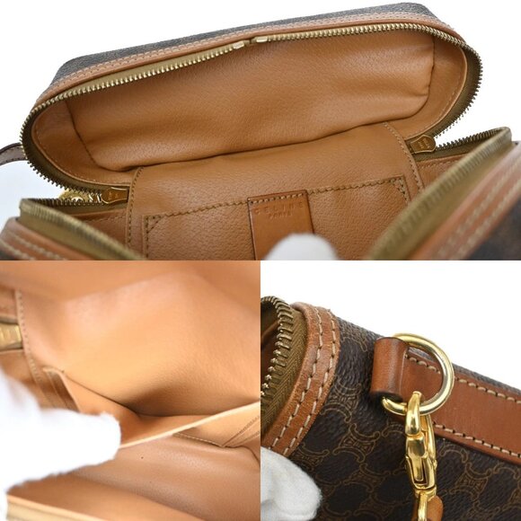 CELINE Logo Macadam Circle 2Way Shoulder Hand Bag PVC Leather Brown GHW 69YH773 - Picture 13 of 16